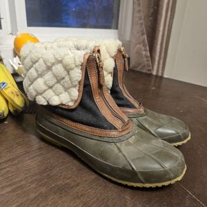 Tory Burch Abbot Shearling Womens 10 Insulated Sheep Quilted Boots